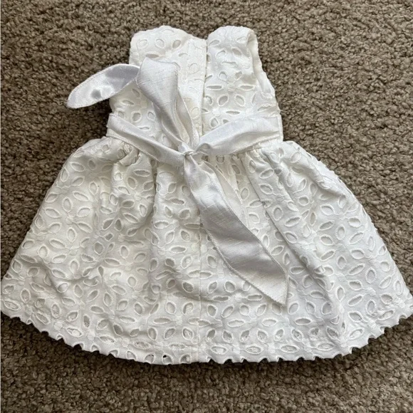 White Eyelet 18” Doll Dress - Picture 2 of 2